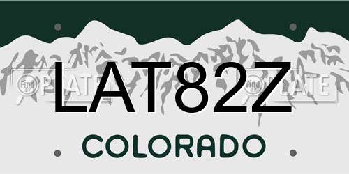 LAT82Z Colorado License Plate