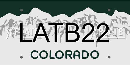 LATB22 Colorado License Plate