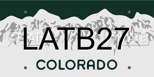 LATB27 Colorado License Plate