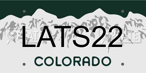 LATS22 Colorado License Plate