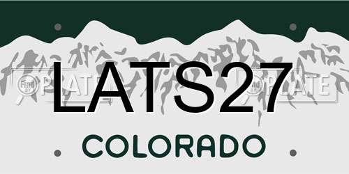 LATS27 Colorado License Plate