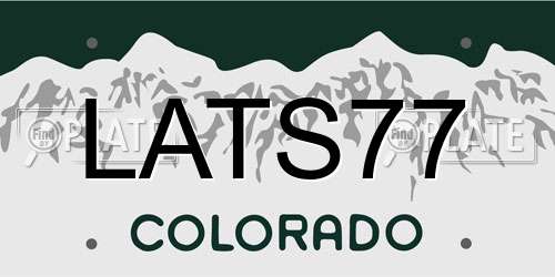 LATS77 Colorado License Plate