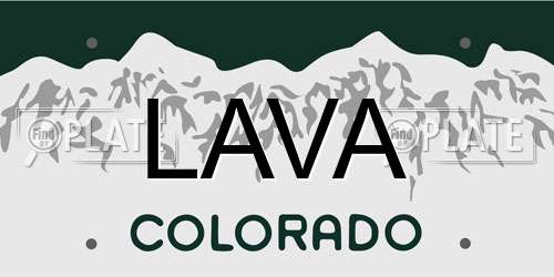 LAVA Colorado License Plate
