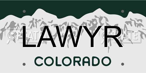 LAWYR Colorado License Plate
