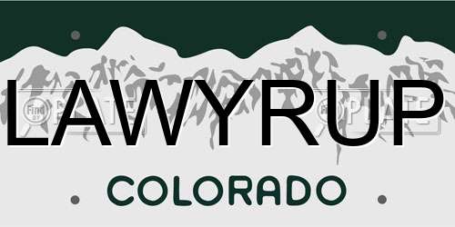 LAWYRUP Colorado License Plate
