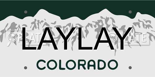 LAYLAY Colorado License Plate