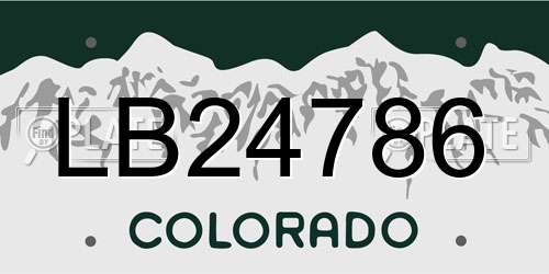 LB24786 Colorado License Plate