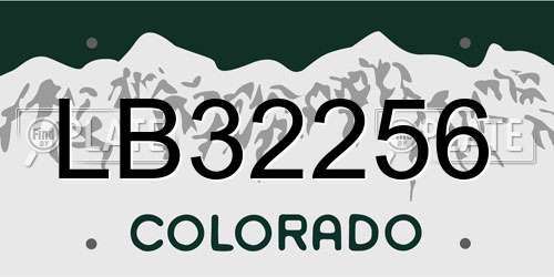 LB32256 Colorado License Plate