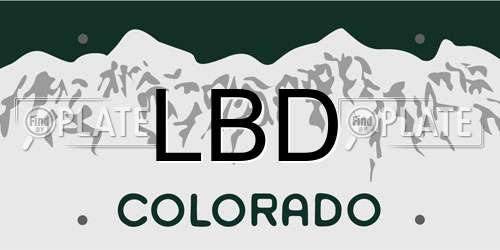 LBD Colorado License Plate