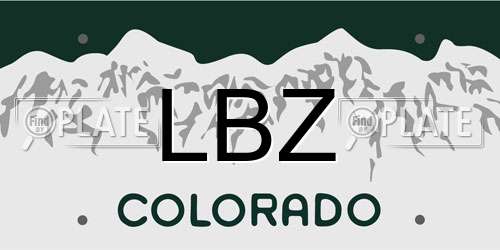 LBZ Colorado License Plate