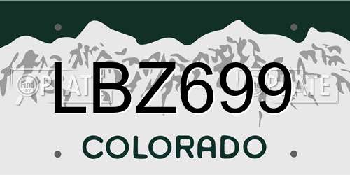LBZ699 Colorado License Plate