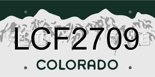 LCF2709 Colorado License Plate
