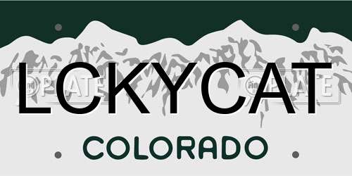 LCKYCAT Colorado License Plate