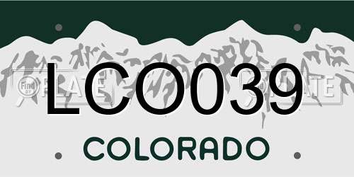 LCO039 Colorado License Plate
