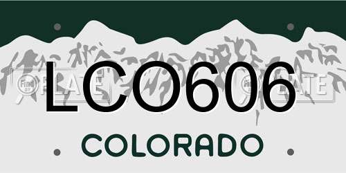 LCO606 Colorado License Plate