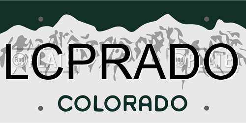 LCPRADO Colorado License Plate