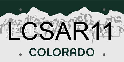 LCSAR11 Colorado License Plate