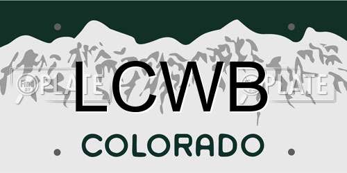 LCWB Colorado License Plate