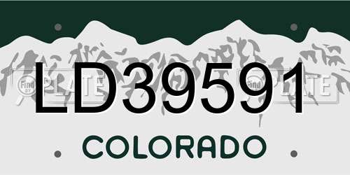 LD39591 Colorado License Plate