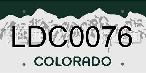LDC0076 Colorado License Plate