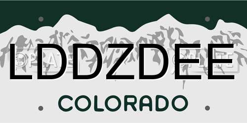 LDDZDEE Colorado License Plate