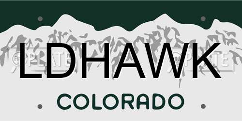 LDHAWK Colorado License Plate