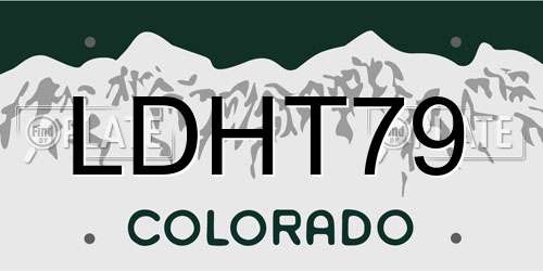 LDHT79 Colorado License Plate