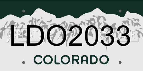 LDO2033 Colorado License Plate