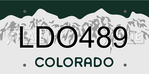 LDO489 Colorado License Plate