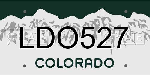 LDO527 Colorado License Plate