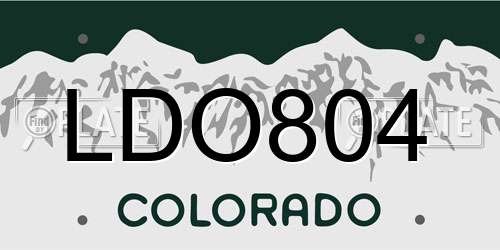 LDO804 Colorado License Plate