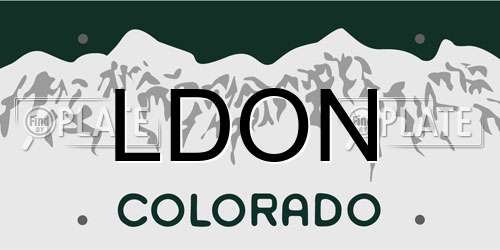 LDON Colorado License Plate