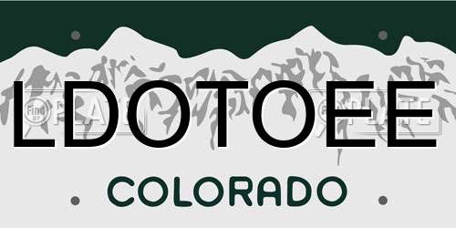 LDOTOEE Colorado License Plate
