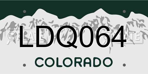 LDQ064 Colorado License Plate