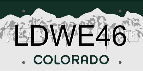 LDWE46 Colorado License Plate