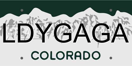 LDYGAGA Colorado License Plate