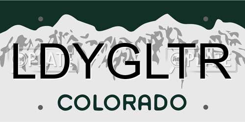 LDYGLTR Colorado License Plate