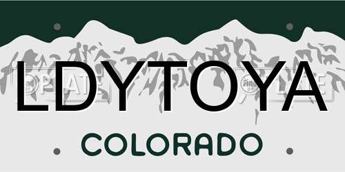 LDYTOYA Colorado License Plate