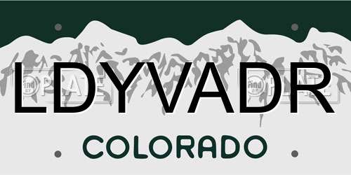 LDYVADR Colorado License Plate