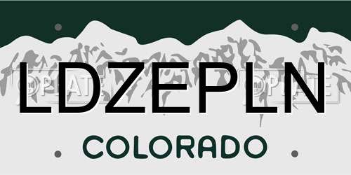 LDZEPLN Colorado License Plate
