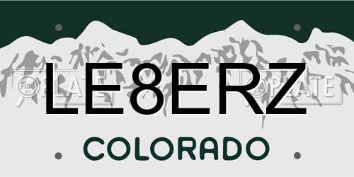 LE8ERZ Colorado License Plate