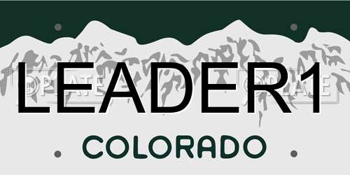 LEADER1 Colorado License Plate