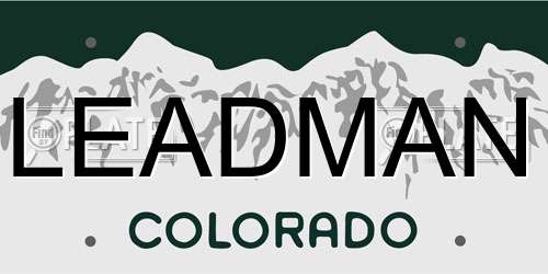 LEADMAN Colorado License Plate