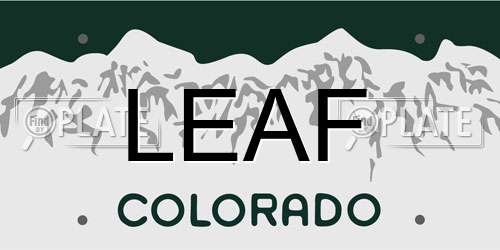 LEAF Colorado License Plate