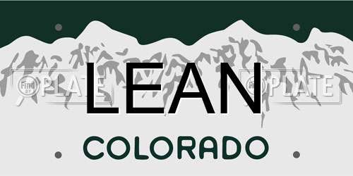 LEAN Colorado License Plate