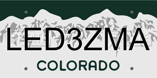 LED3ZMA Colorado License Plate