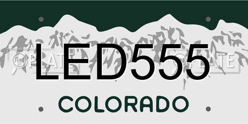 LED555 Colorado License Plate