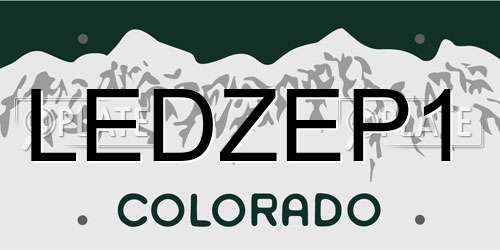 LEDZEP1 Colorado License Plate