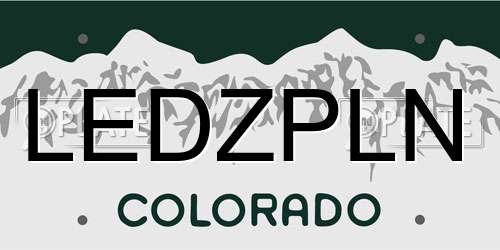 LEDZPLN Colorado License Plate