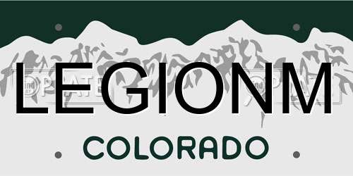 LEGIONM Colorado License Plate